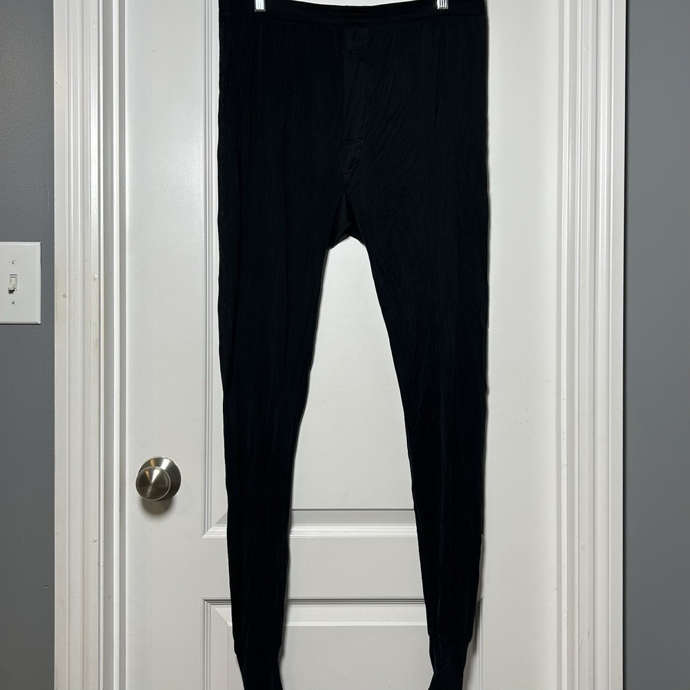 Guide Gear 100% Pure Filament Silk Black Outdoor Thermal Base Layer Bottoms‎